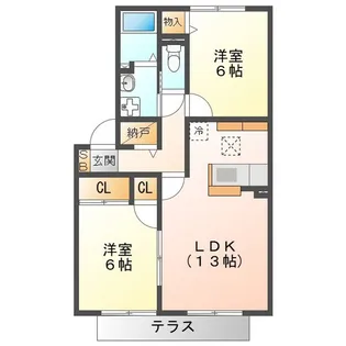 グリーンヒル高岡台 A棟【1階】の間取り