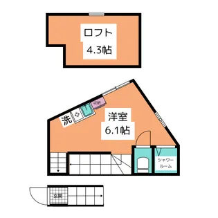 東京都目黒区下目黒3【アパート】の間取り