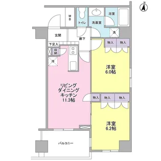 東京都中野区本町4【マンション】の間取り
