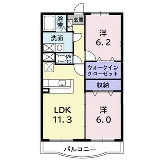 リズセンティアB【1階】の間取り