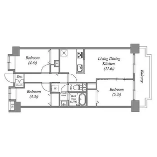 レジデンス多摩川西六郷【9階】の間取り