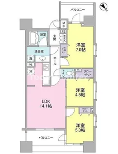 パークフラッツ横濱公園【11階】の間取り