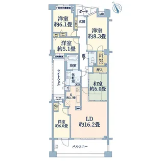 クレッセント等々力緑地グランデイズ【4階】の間取り