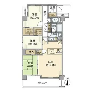 アーデル・フェリエ国立東【3階】の間取り