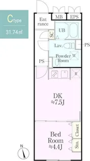 グローリオシェルト練馬桜台【2階】の間取り