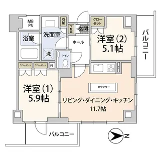 PARK WOOD 高森【9階】の間取り