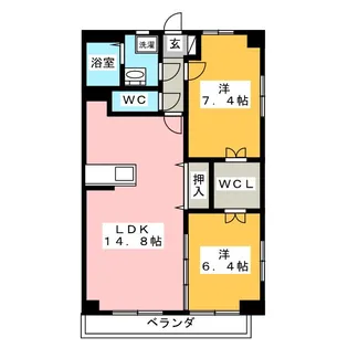 サンセールウエスト【5階】の間取り