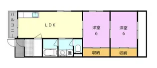 ラ・モードニシカワ2【1階】の間取り