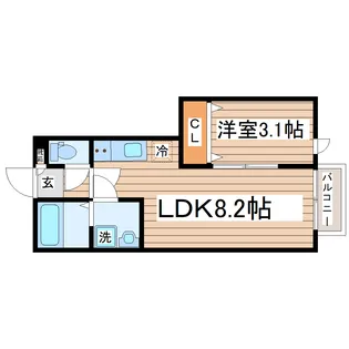 VIVID長町南【1階】の間取り