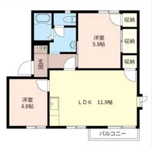 サンモール五番館【1階】の間取り