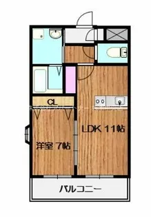 グレイスコート下硯川【2階】の間取り