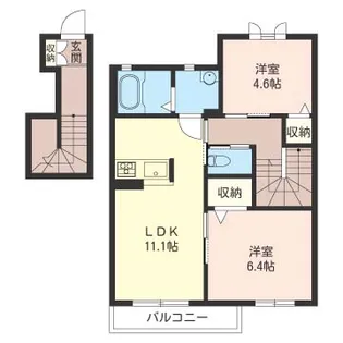 ソレアード・スール【2階】の間取り