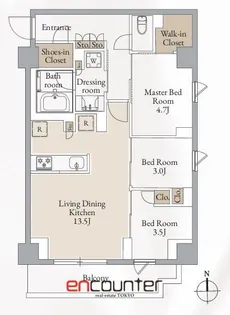 クロスレジデンス高田馬場【5階】の間取り