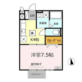 シャルムすずか A【1階】の間取り