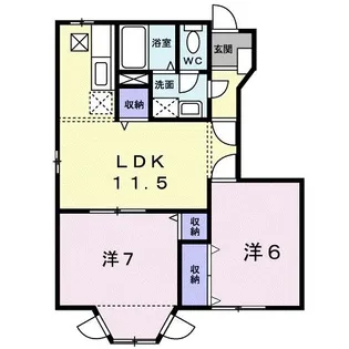 シャン・ド・フルール【1階】の間取り