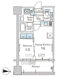 パークアクシス神楽坂・早稲田通り【2階】の間取り