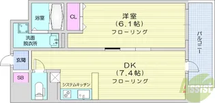 レジディア仙台原ノ町【6階】の間取り