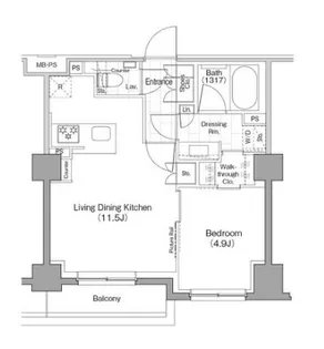 ザ・パークハビオ新宿【3階】の間取り
