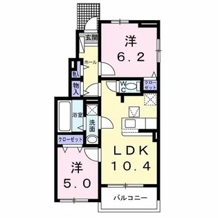 ヘキサパレス【1階】の間取り