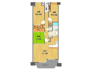 伊丹みやのまち4号館【6階】の間取り