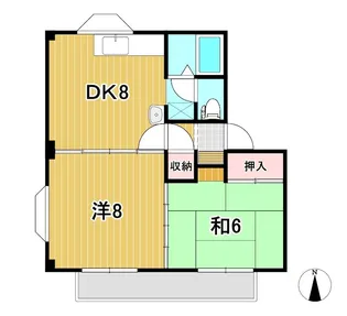 クイーンズコート【2階】の間取り