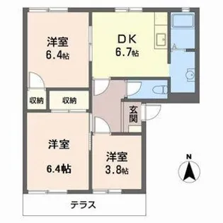 タウニィ高岡A【1階】の間取り