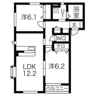ハピネスパラディII【2階】の間取り