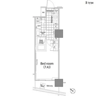 パークハビオ赤坂タワー【15階】の間取り