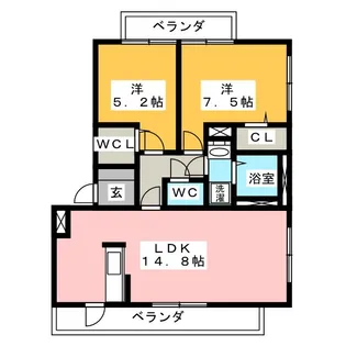 サンルーチェS【3階】の間取り