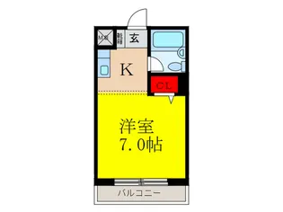 第7単身ハウス【3階】の間取り