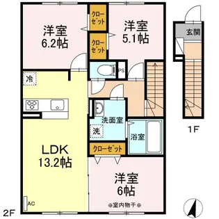 セジュール沼ノ端中央V【2階】の間取り