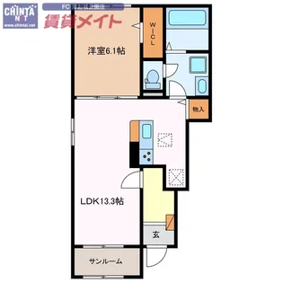 グリーンリーフII【1階】の間取り