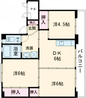 ビレッジハウス千丁3号棟【2階】の間取り