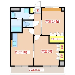 グランディール・みやざき【2階】の間取り