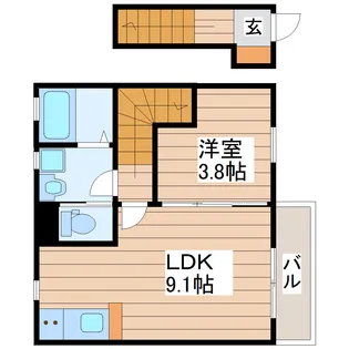 八軒ヴィラ【2階】の間取り