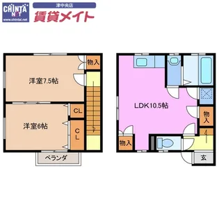 アンセーヌメゾン【1階】の間取り