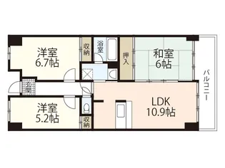 フォーラム牛田南【1階】の間取り