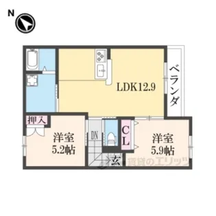 サンライズ西今【2階】の間取り