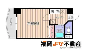 ラフィネ美野島【7階】の間取り