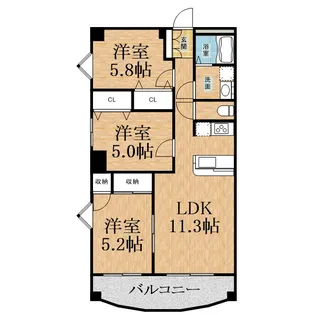 グリーンパークおゆみ野【4階】の間取り