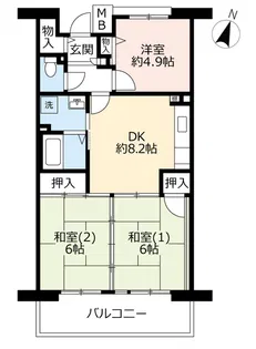 URグリーンヒルズ御影【3階】の間取り