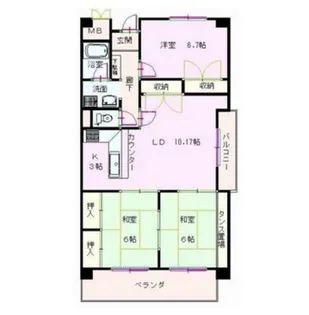 パークサイドフジ【5階】の間取り