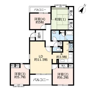 UR多摩ニュータウンリベレ向陽台【3階】の間取り