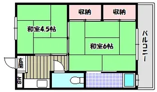 ビレッジハウス木戸 4号棟【3階】の間取り