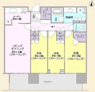 二子玉川ライズ・タワーイースト棟【6階】の間取り