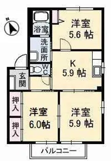 ハイツKOUKI【2階】の間取り