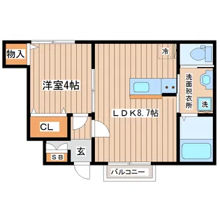 ラクラス通町【1階】の間取り