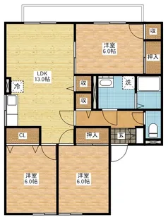 まなび野参番館【1階】の間取り