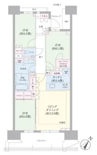 HARUMI  FLAG  PARKVILLAGE  F棟【8階】の間取り