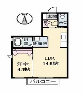 クレセントハイム A棟【2階】の間取り